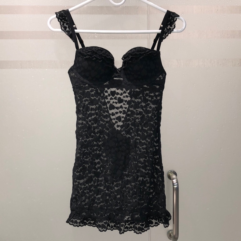 Black Hearts Push Up Babydoll